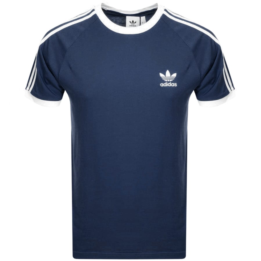 Alternative Image for ProductAdidas Originals 3 Stripe T Shirt Blue1